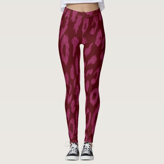 Modern hot pink dark red leggings (Vorderseite)