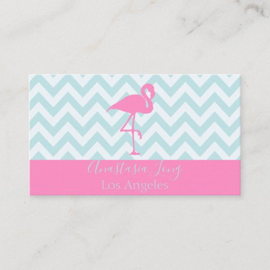 Modern Hot Pink Flamingo Visitenkarte (Vorderseite)