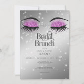 Modern Hot Pink Glam Eyes Bridal Brunch Einladung (Vorderseite)