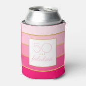 Modern Hot Pink & Gold 50 und fabelhafter Geburtst Dosenkühler (Kanne Vorderseite)