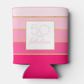 Modern Hot Pink & Gold 50 und fabelhafter Geburtst Dosenkühler (Rückseite)