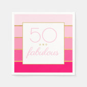 Modern Hot Pink & Gold 50 und fabelhafter Geburtst Serviette (Vorderseite)
