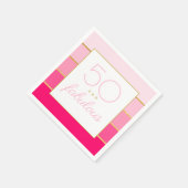 Modern Hot Pink & Gold 50 und fabelhafter Geburtst Serviette (Ecke)