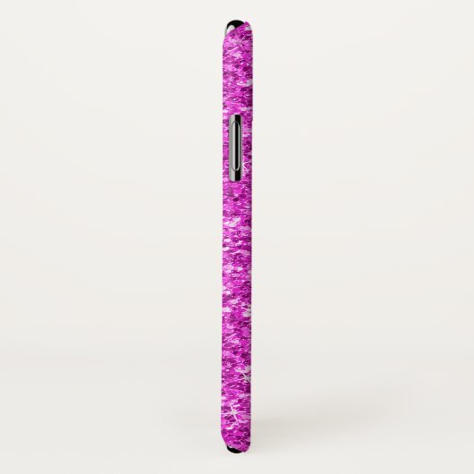 Modern Hot Pink Imitats Glitzer Monogram Case-Mate iPhone Hülle (Hinten/Rechts)