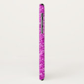Modern Hot Pink Imitats Glitzer Monogram Case-Mate iPhone Hülle (Hinten/Links)