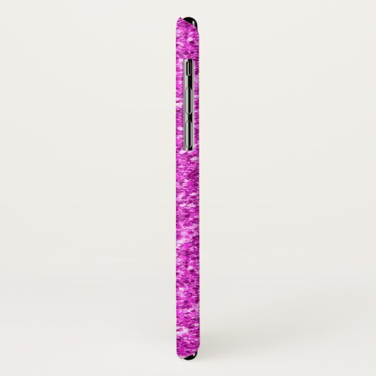 Modern Hot Pink Imitats Glitzer Monogram Case-Mate iPhone Hülle (Hinten/Links)