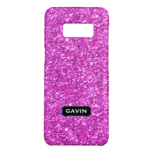 Modern Hot Pink Imitats Glitzer Monogram Case-Mate Samsung Galaxy S8 Hülle