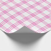 Modern Hot Pink Kariert| Großes Muster | Geschenkpapier (Ecke)