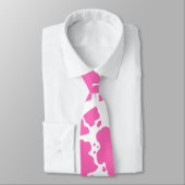 Modern Hot Pink Kuh Haut Textur Tierdruck Krawatte (Gebunden)