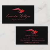 Modern Hot Pink Metallic Abstract Visitenkarte (Vorne/Hinten)