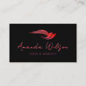 Modern Hot Pink Metallic Abstract Visitenkarte (Vorderseite)