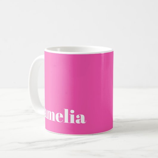 Modern Hot Pink Monogram Kaffeetasse (Vorderseite Links)