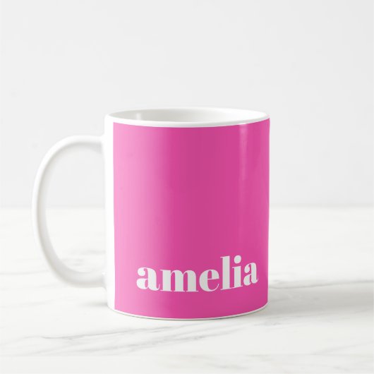 Modern Hot Pink Monogram Kaffeetasse (Links)