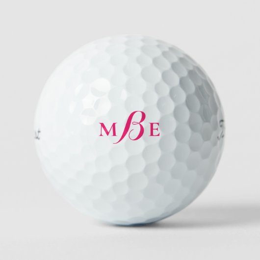 Modern Hot Pink Monogram Titleist Pro VI Golfball (Vorderseite)