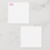 Modern Hot Pink Name Minimalistisch Beruflich Mitteilungskarte (Vorne/Hinten)