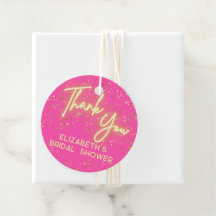 Modern Hot Pink Neon Glow Glitzer Danke, Script