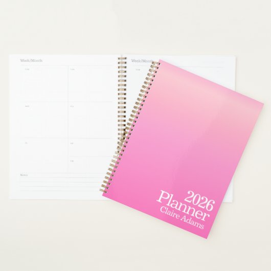 Modern Hot Pink Ombre Planner Planer (Anzeige)