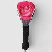 Modern hot pink rose with name  golf headcover (Vorderseite)