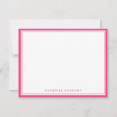 Modern Hot Pink Two Border Name Personalized Mitteilungskarte (Vorderseite)