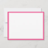 Modern Hot Pink Two Border Name Personalized Mitteilungskarte (Rückseite)