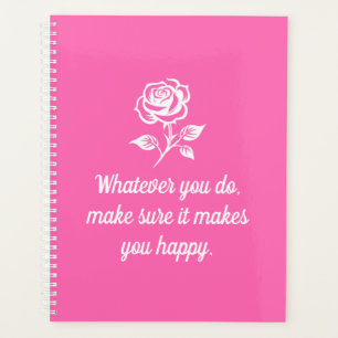 Modern Hot Pink und Rose Inspiration Zitate Planer