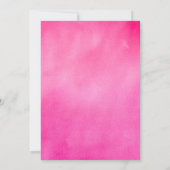 Modern Hot Pink Watercolor Trendy Chic Abschluss Einladung (Rückseite)