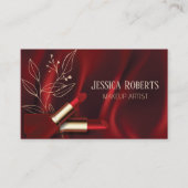 Modern Hot Red Velvet Makeup Artist Visitenkarte (Vorderseite)