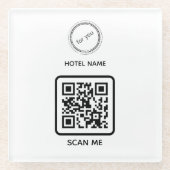 Modern Hotel Name & Business Logo Glasuntersetzer (Vorderseite)