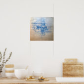 Modern House Blueprint Design Poster (Küche)