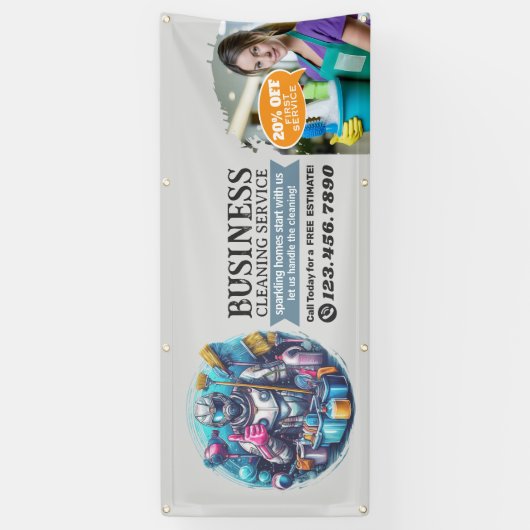 Modern House Cleaning Maid Service Housekeeping Banner (Vertikal)