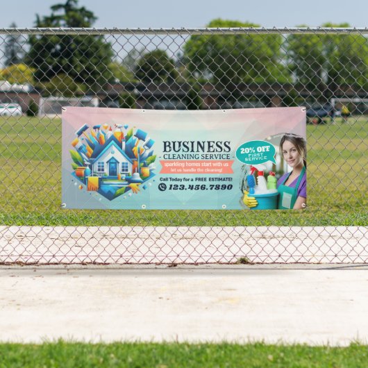Modern House Cleaning Maid Service Housekeeping Banner (Insitu)