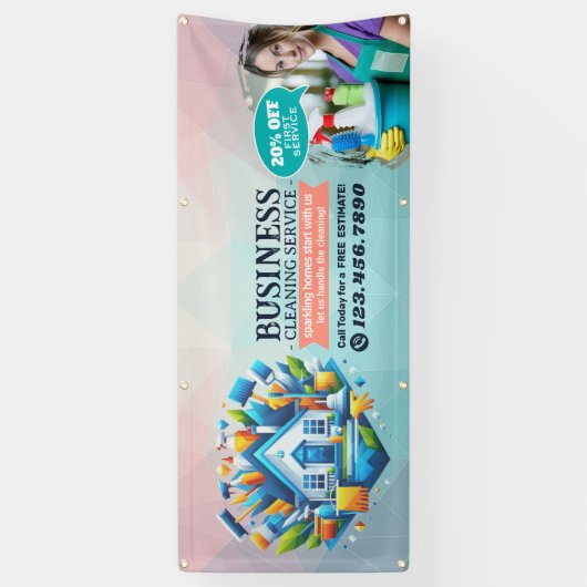 Modern House Cleaning Maid Service Housekeeping Banner (Vertikal)
