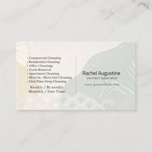 Modern House Cleaning Maid Service Housekeeping Bu Visitenkarte (Rückseite)