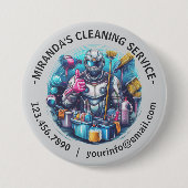 Modern House Cleaning Maid Service Housekeeping Button (Vorderseite)