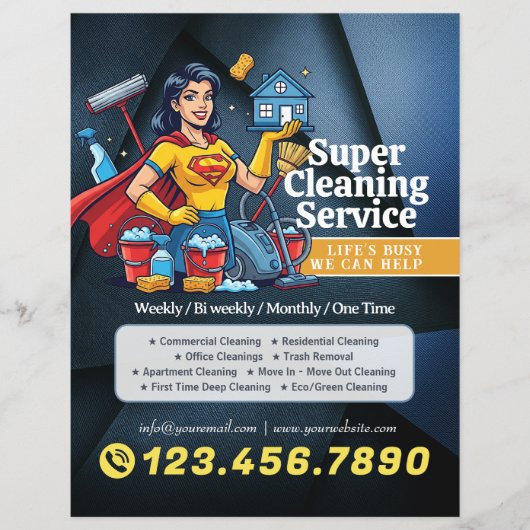 Modern House Cleaning Maid Service Housekeeping Fl Flyer (Vorne)