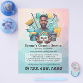 Modern House Cleaning Maid Service Housekeeping Flyer (Einzeln)