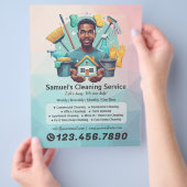 Modern House Cleaning Maid Service Housekeeping Flyer (Hand)