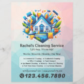 Modern House Cleaning Maid Service Housekeeping Flyer (Vorne)