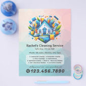 Modern House Cleaning Maid Service Housekeeping Flyer (Einzeln)