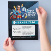 Modern House Cleaning Maid Service Housekeeping Flyer (Hand)