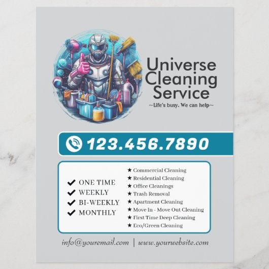 Modern House Cleaning Maid Service Housekeeping Flyer (Vorne)