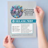 Modern House Cleaning Maid Service Housekeeping Flyer (Hand)