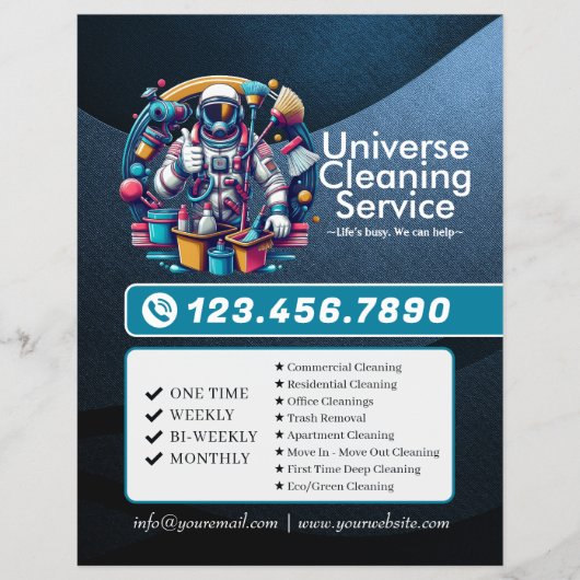 Modern House Cleaning Maid Service Housekeeping Flyer (Vorne)