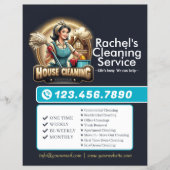 Modern House Cleaning Maid Service Housekeeping Flyer (Vorne)