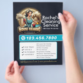 Modern House Cleaning Maid Service Housekeeping Flyer (Hand)