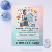 Modern House Cleaning Maid Service Housekeeping Flyer (Einzeln)