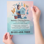 Modern House Cleaning Maid Service Housekeeping Flyer (Hand)