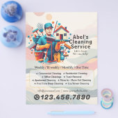 Modern House Cleaning Maid Service Housekeeping Flyer (Einzeln)