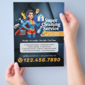 Modern House Cleaning Maid Service Housekeeping Flyer (Hand)