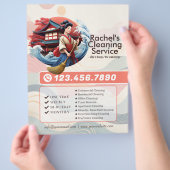 Modern House Cleaning Maid Service Housekeeping Flyer (Hand)